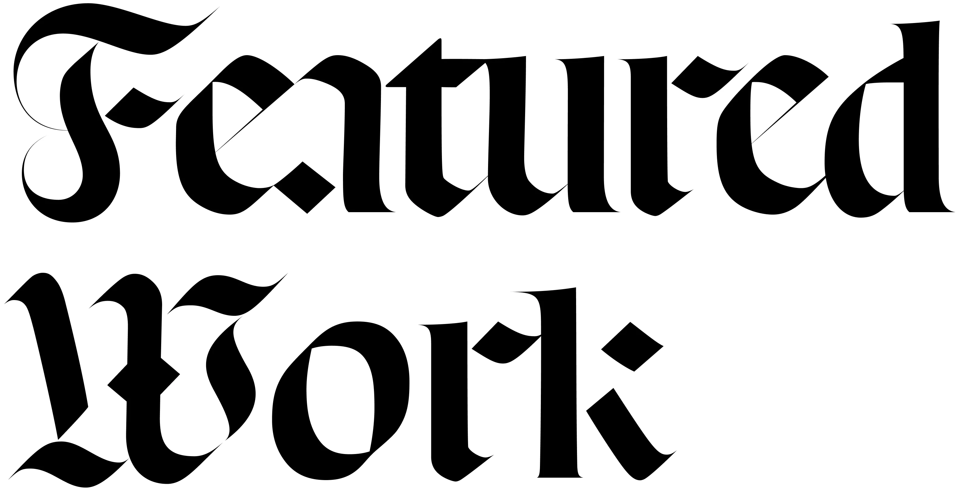 Featured work in serif font